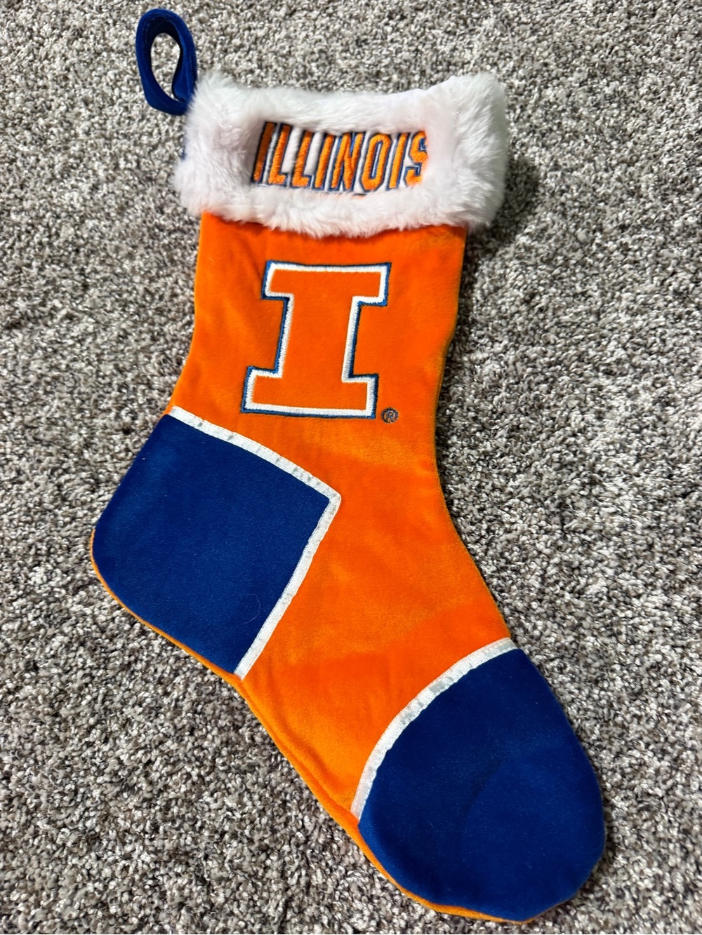 Illinois Orange & Blue Holiday Stocking - University Logo